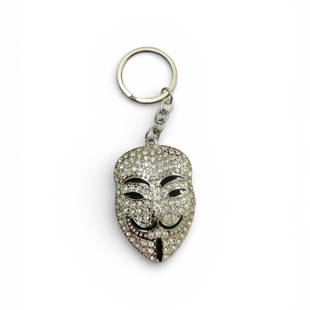 Silver Theater Mask Keychain Bag Charm NWT